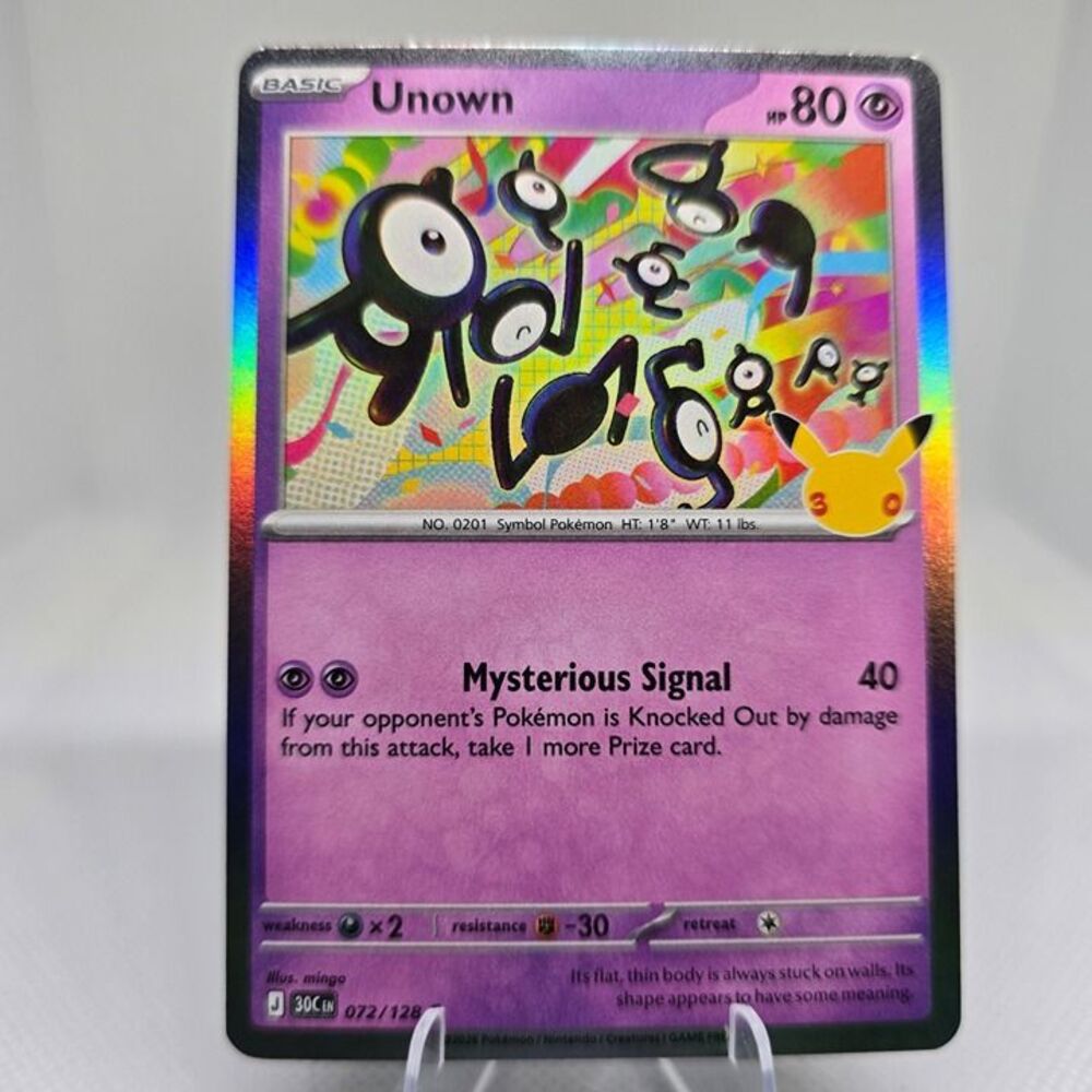 Unown #72 Pokemon 30th Celebration